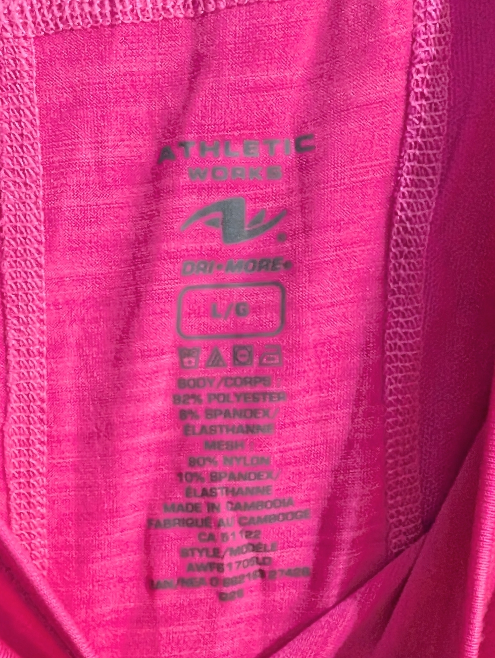 Athletic Works Hot Pink 🩷 🩷 🩷 🩷 🩷 🩷 Drawstring Tank Size Large - Picture 5 of 5